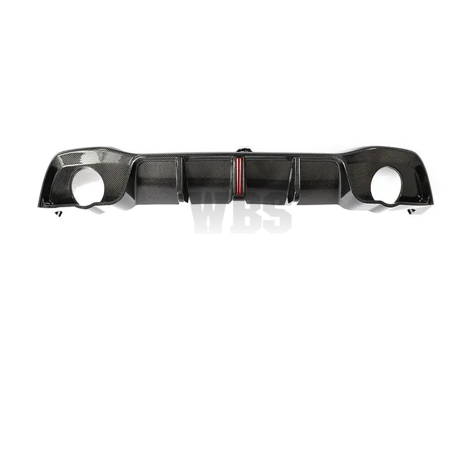 VOLKSWAGEN GOLF MK8 GTI CARBON FIBER DIFFUSER WITH 3RD BRAKE LED LIGHT DESIGN