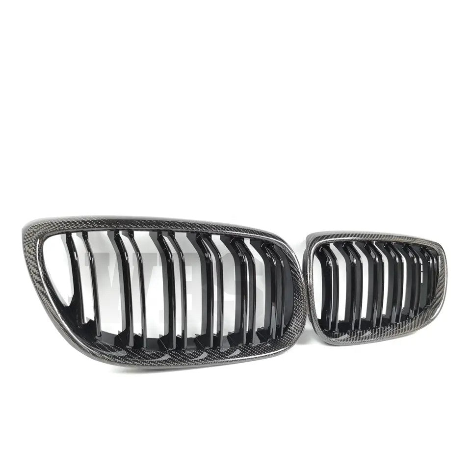 BMW E92 E93 FRONT GRILLS GENUINE CF DUAL SLATS STYLE