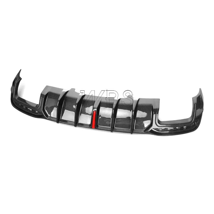 AUDI A4 B10 REAR DIFFUSER 3RD LED BRAKE LIGHT WBS STYLE, GENUINE 3D CF MATERIAL