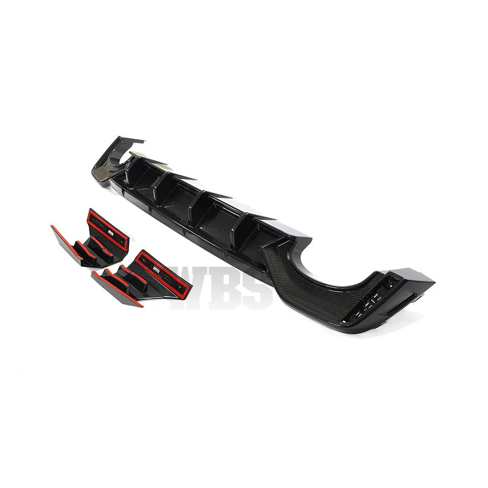 AUDI RS6 AVANT C8 REAR DIFFUSER WBS STYLE, 4X4 GENUINE CARBON FIBER [2019-23]