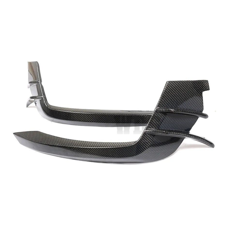 AUDI A6/S6 C7 C7.5 FRONT BUMPER CANARDS COVER R8 STYLE, GENUINE 3D CARBON FIBER