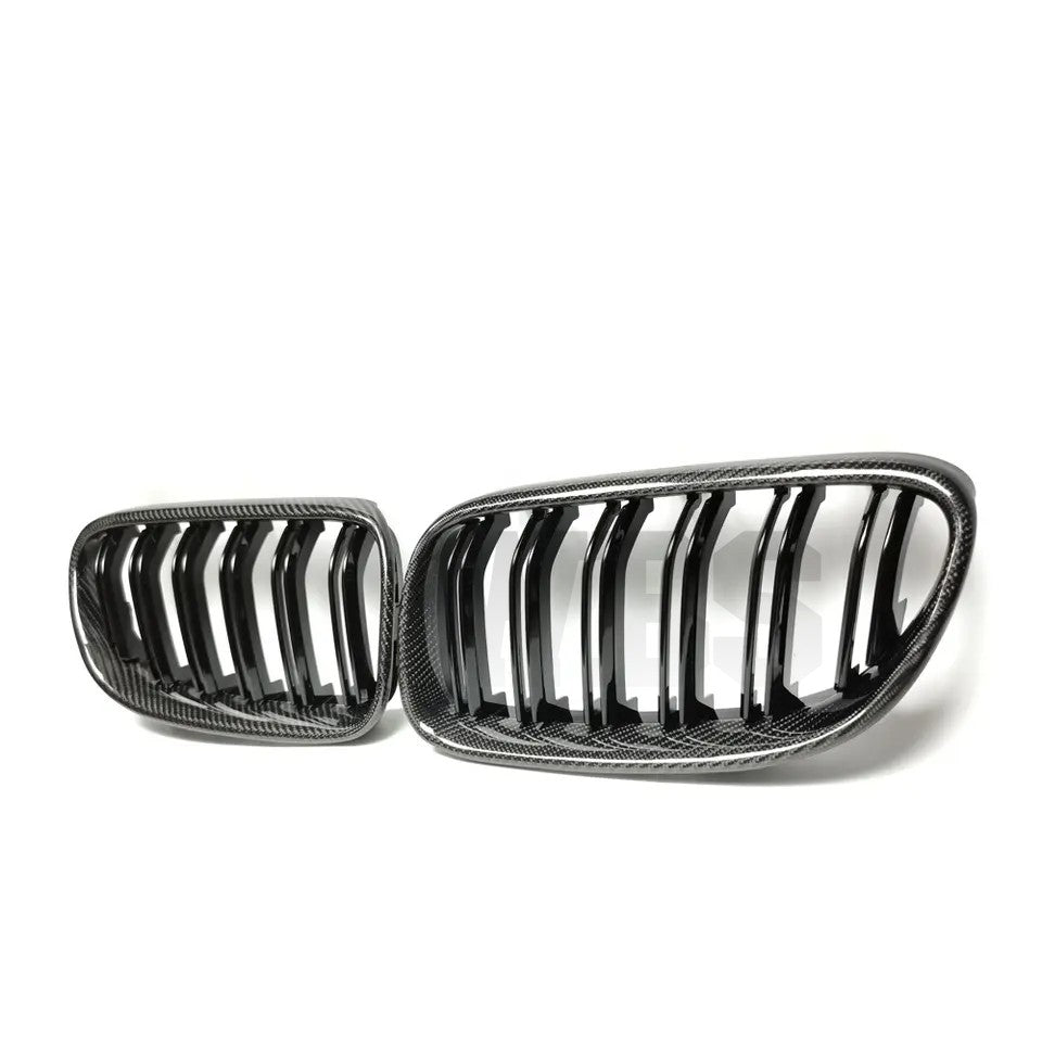 BMW E92 E93 FRONT GRILLS GENUINE CF DUAL SLATS STYLE