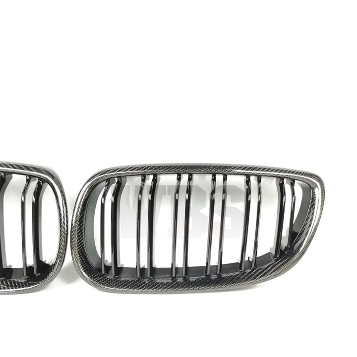 BMW E92 E93 FRONT GRILLS GENUINE CF DUAL SLATS STYLE