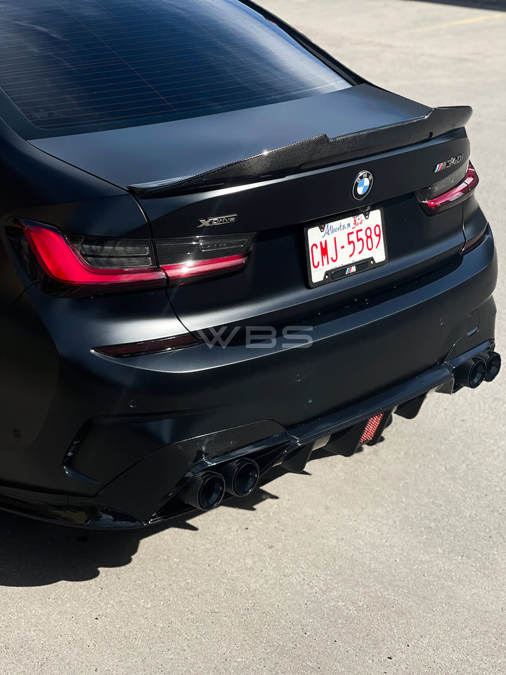 BMW G20 3 SERIES TRUNK SPOILER GTX V3 STYLE GENUINE CARBON FIBER