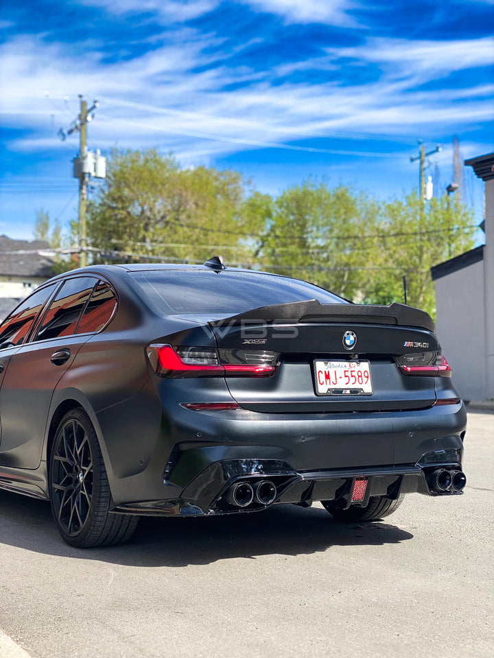 BMW G20 3 SERIES TRUNK SPOILER GTX V3 STYLE GENUINE CARBON FIBER