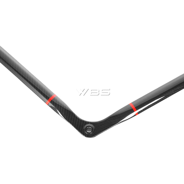 BMW G8X M3 - M4 ENGINE STRUT BRACE BAR DRY CARBON FIBER WITH RED STRIPE ACCENT