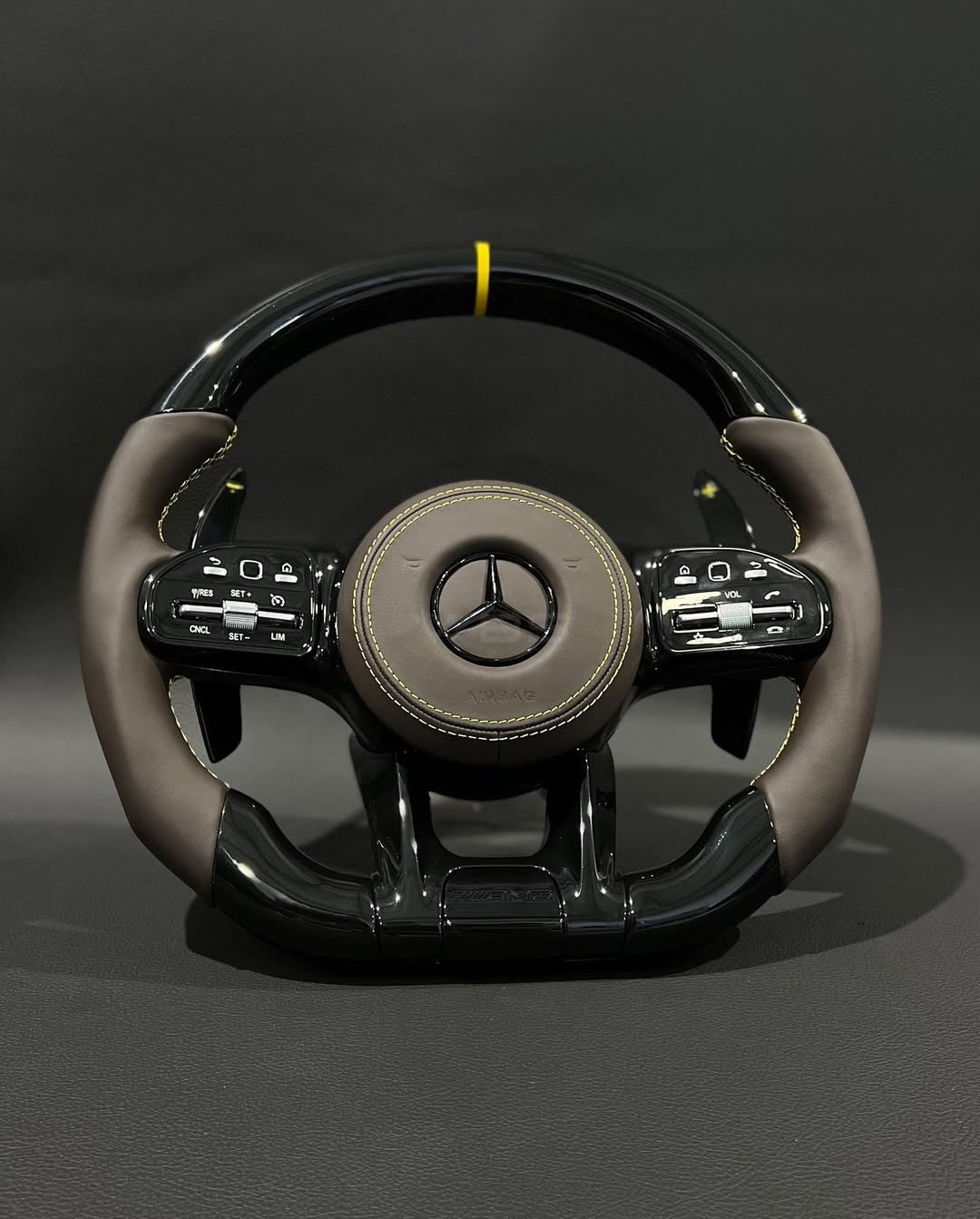 MERCEDES W204/ W205/ W213 (AMG) BLACKED OUT CUSTOM STEERING WHEEL