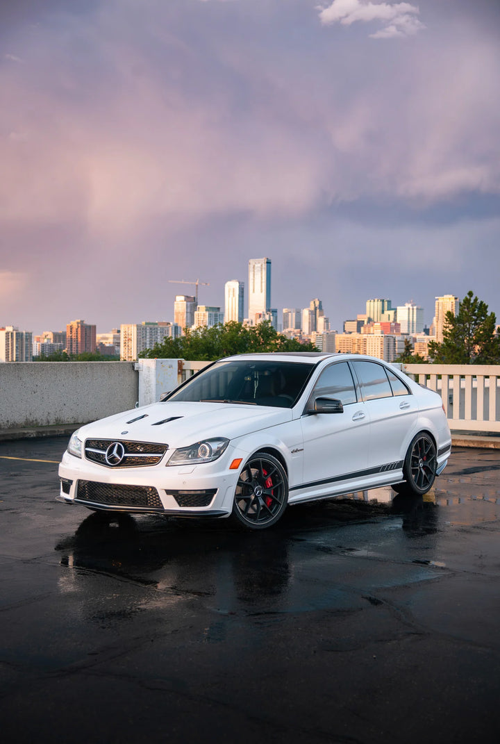 MERCEDES W204 C63 AMG SIDE SKIRT EXTENSIONS GENUINE CARBON FIBER