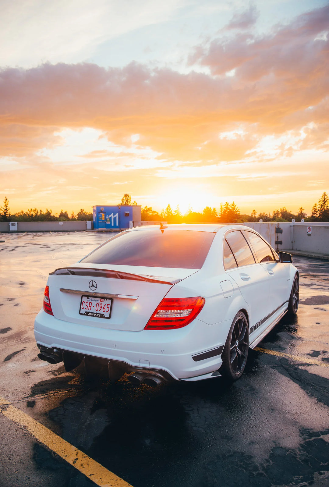 MERCEDES W204 C63 AMG SIDE SKIRT EXTENSIONS GENUINE CARBON FIBER