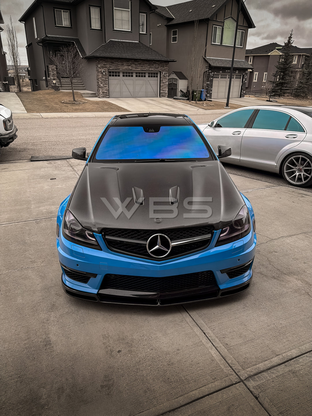 MERCEDES W204 C63 FULL ENGINE HOOD GTS-STYLE GENUINE CARBON FIBER