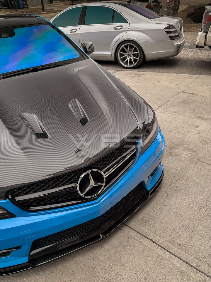 MERCEDES W204 C63 FULL ENGINE HOOD GTS-STYLE GENUINE CARBON FIBER