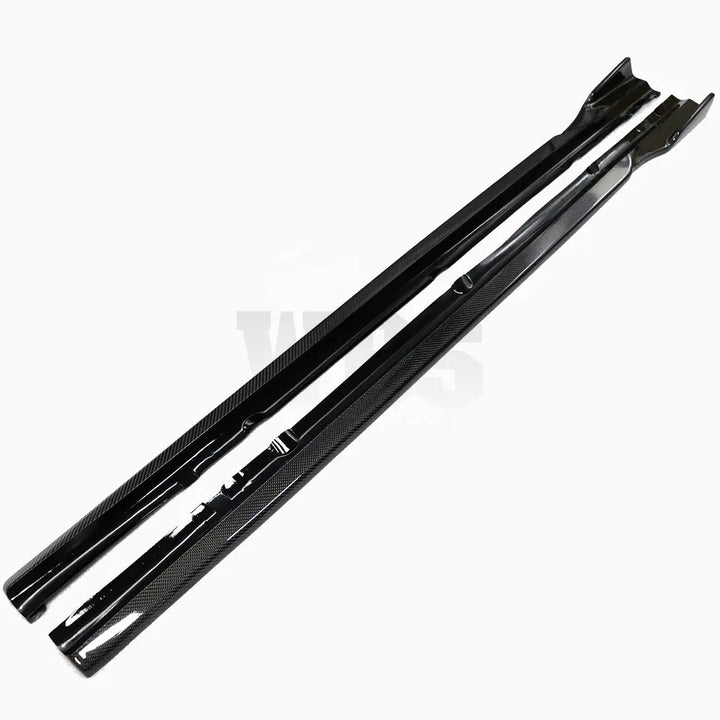 MERCEDES W205 C63/C CLASS SEDAN SIDE SKIRT EXTENSIONS GENUINE CARBON FIBER