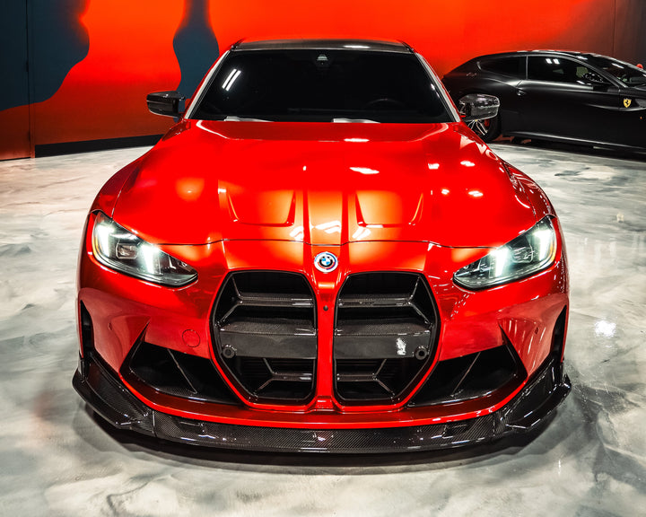 BMW G8X M3 M4 GTX V2 STYLE FRONT LIP GENUINE CARBON FIBER