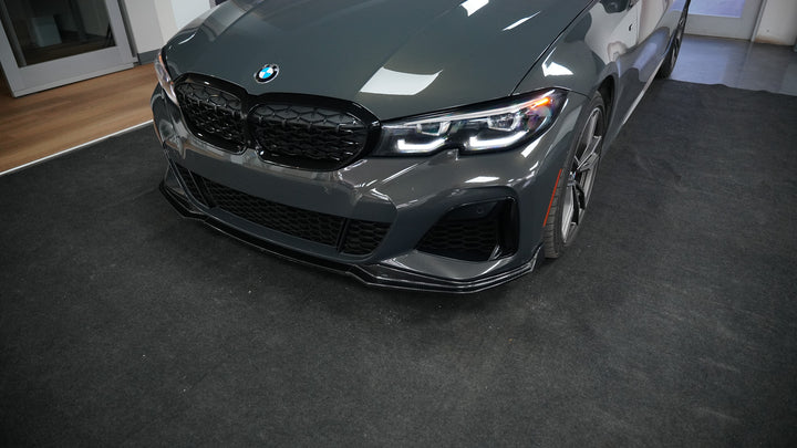 BMW G20 3-SERIES V2 STYLE FRONT LIP CARBON FIBER/ GLOSSY BLACK