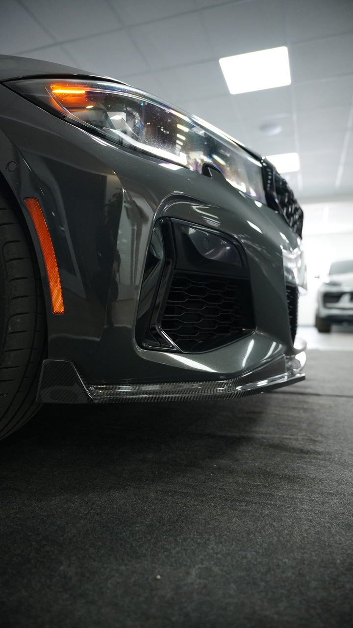 BMW G20 3-SERIES V2 STYLE FRONT LIP CARBON FIBER/ GLOSSY BLACK