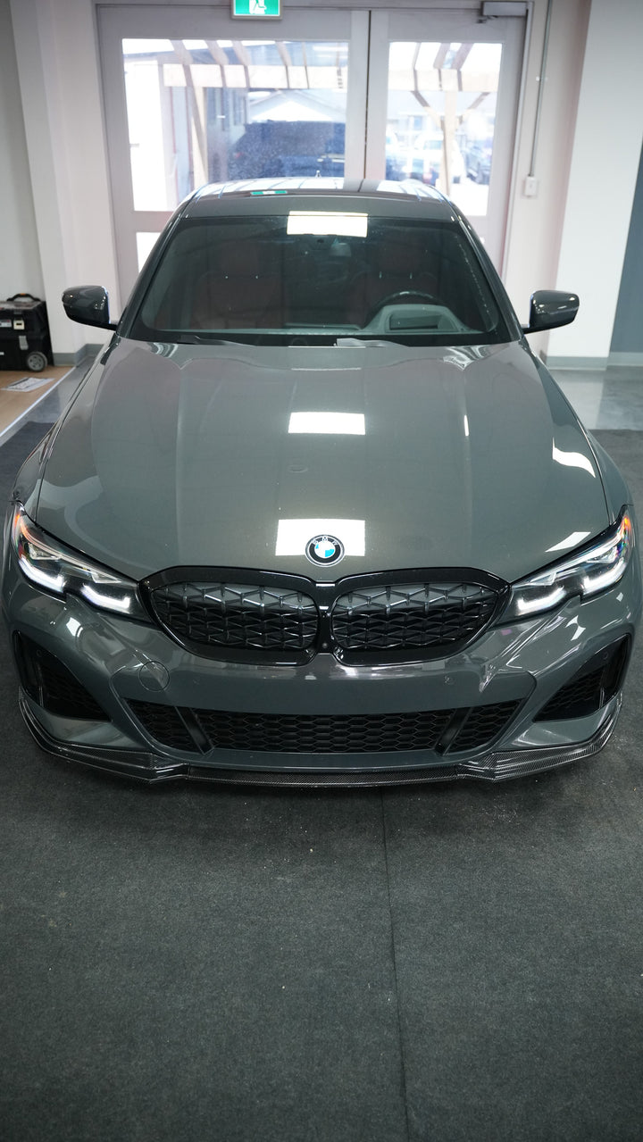 BMW G20 3-SERIES V2 STYLE FRONT LIP CARBON FIBER/ GLOSSY BLACK
