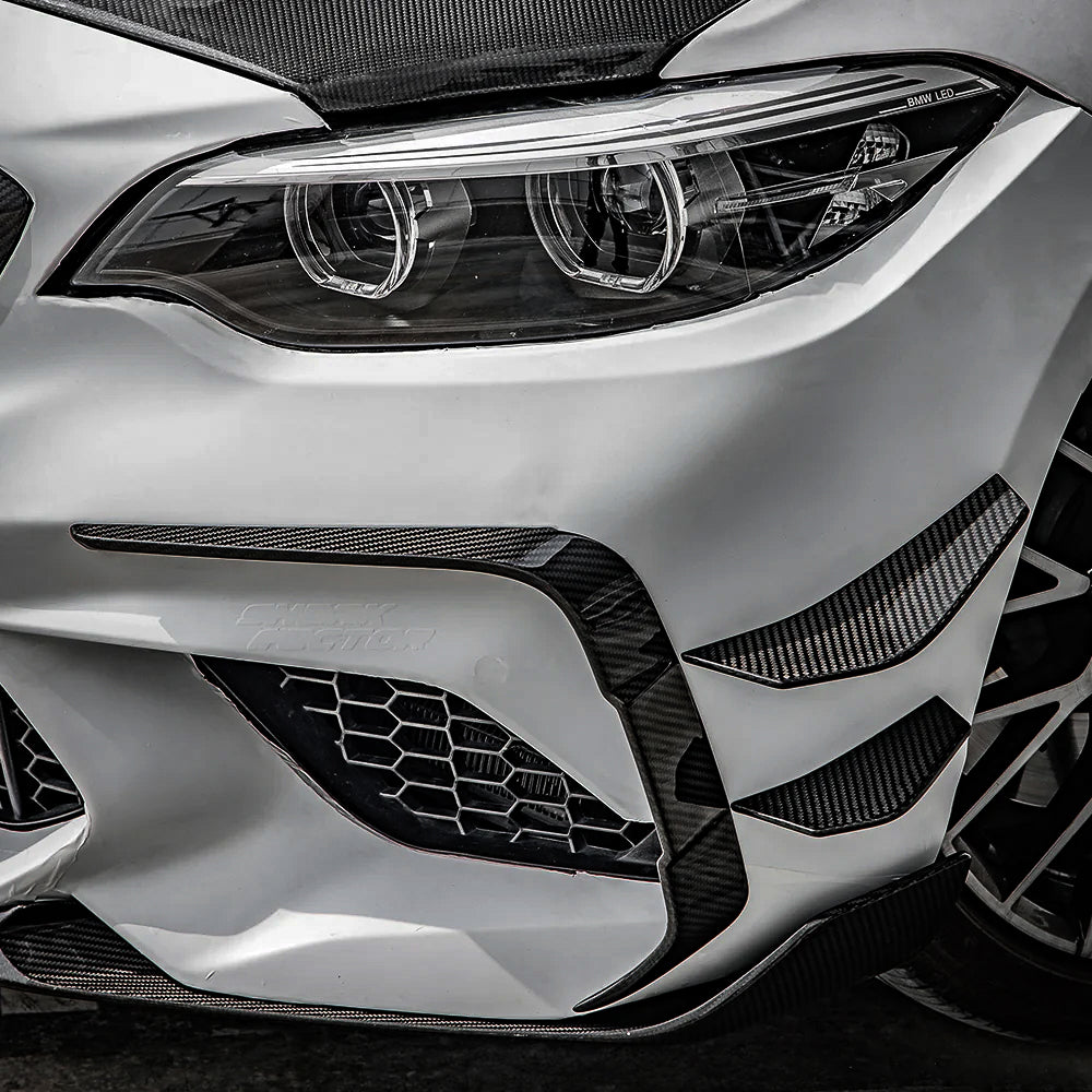 BMW M2 F87 FRONT BUMPER CANARDS SET GENUINE CARBON FIBER