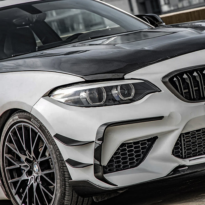 BMW M2 F87 FRONT BUMPER CANARDS SET GENUINE CARBON FIBER