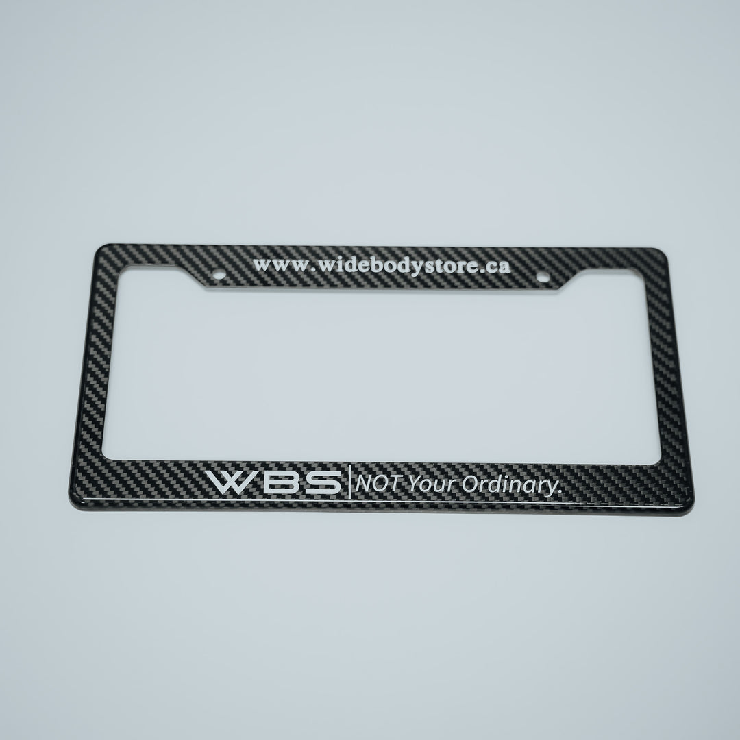 WBS | NOT YOUR ORDINARY. LICENSE PLATE FRAME GENUINE CARBON FIBER